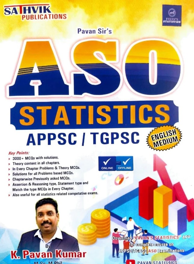 SATHVIK PUBLICATIONS PAVAN SIR'S STATISTICS BOOK FOR ASO APPSC&TGPSC
